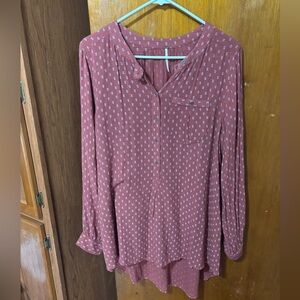 Free people medium hi low western Lagon look pockets burnt red low boyfriend